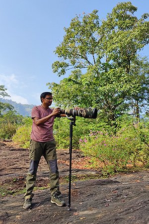 Saptagirish Oleti photographing wildlife